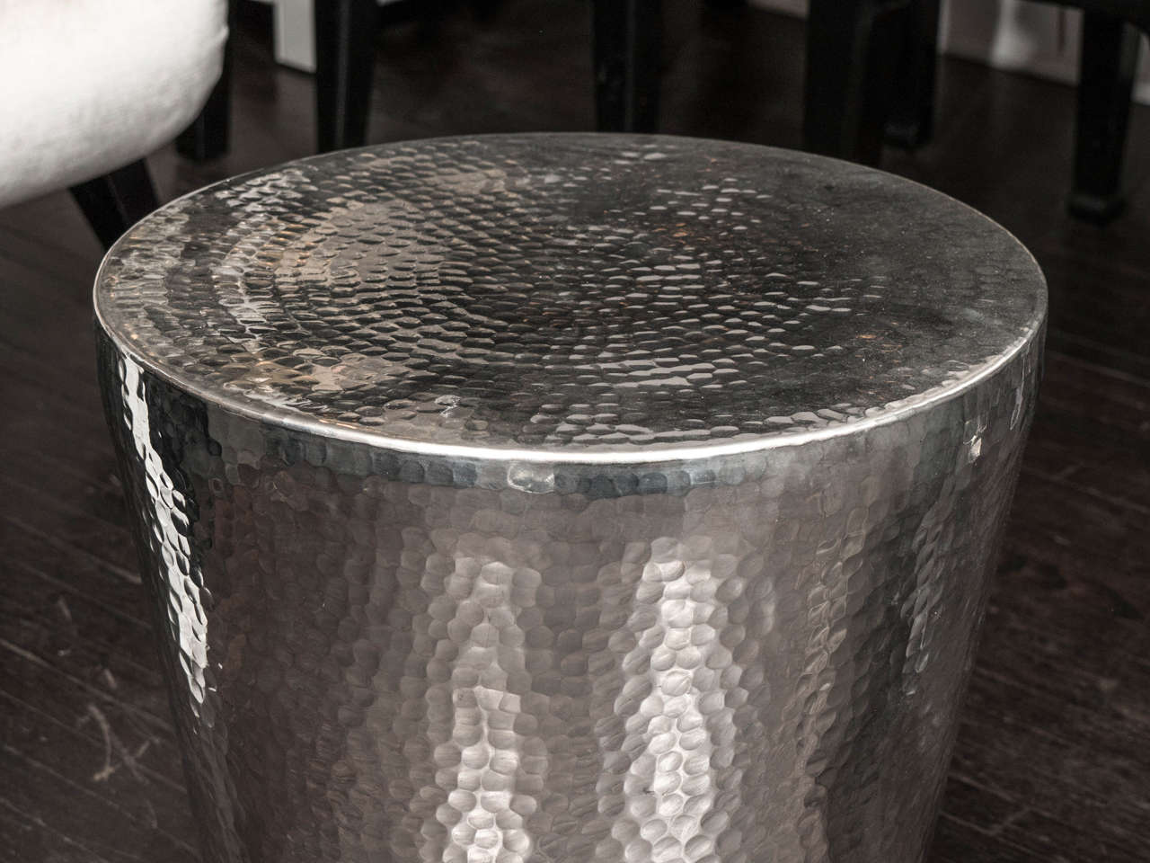 hammered metal table