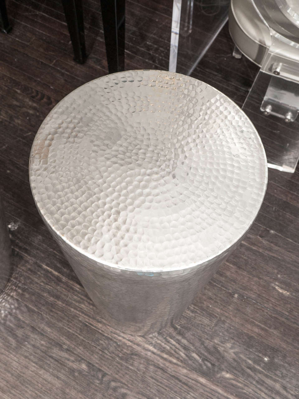 hammered steel vase