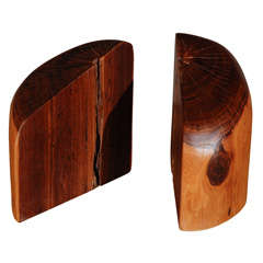 Pair Of Carved Wood Bookends By Don Shoemaker