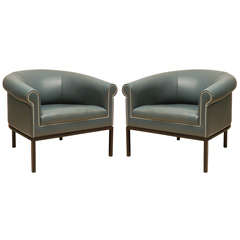 Pair Of Leather Metropolitan Club Chairs