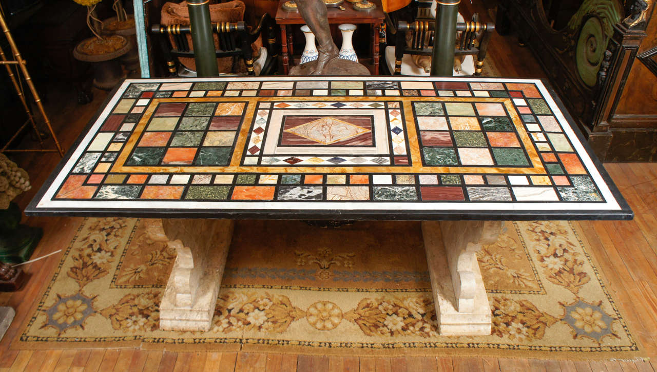 Renaissance Late 19th c. Roman Specimen Marble Topped Table For Sale