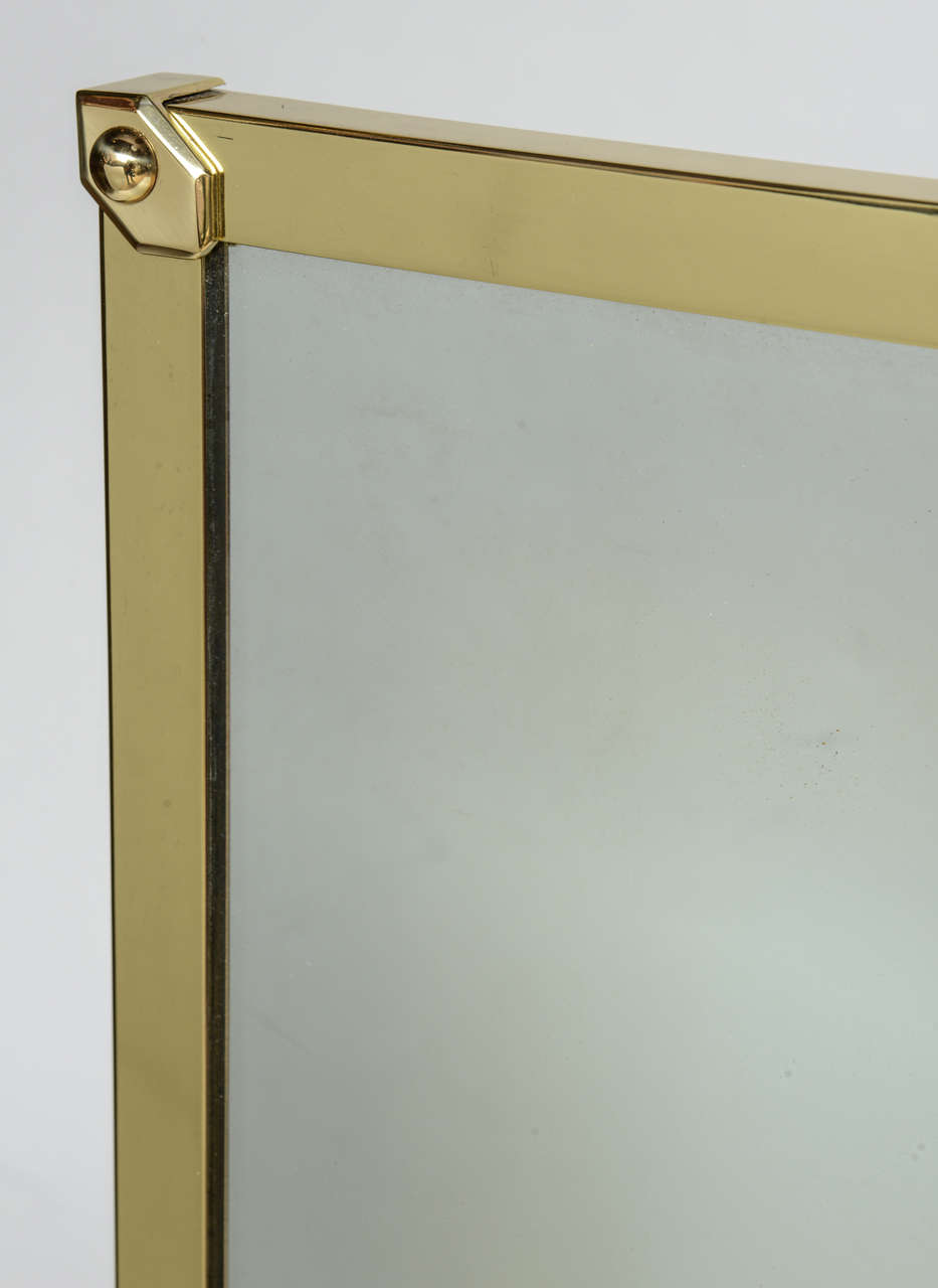 Mid-20th Century Vintage Brass Mirror with Owl Finial Detail