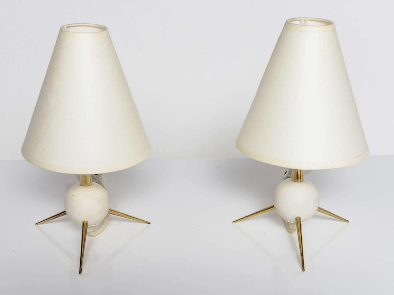 Petite Pair of Italian Sputnik Style Table Lamps In Excellent Condition In East Hampton, NY