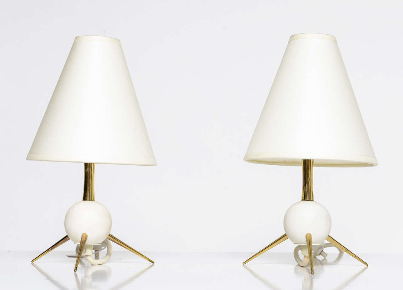 Mid-20th Century Petite Pair of Italian Sputnik Style Table Lamps
