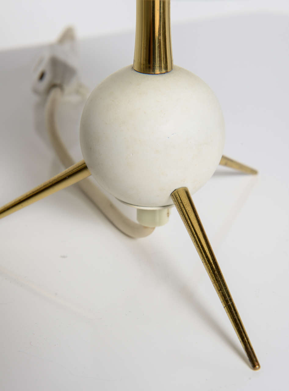 Brass Petite Pair of Italian Sputnik Style Table Lamps