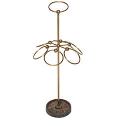 Vintage Cast Iron 
Brass Umbrella Stand