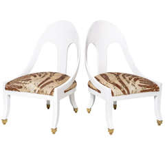 Pair of Michael Taylor for Baker Spoonback Chairs