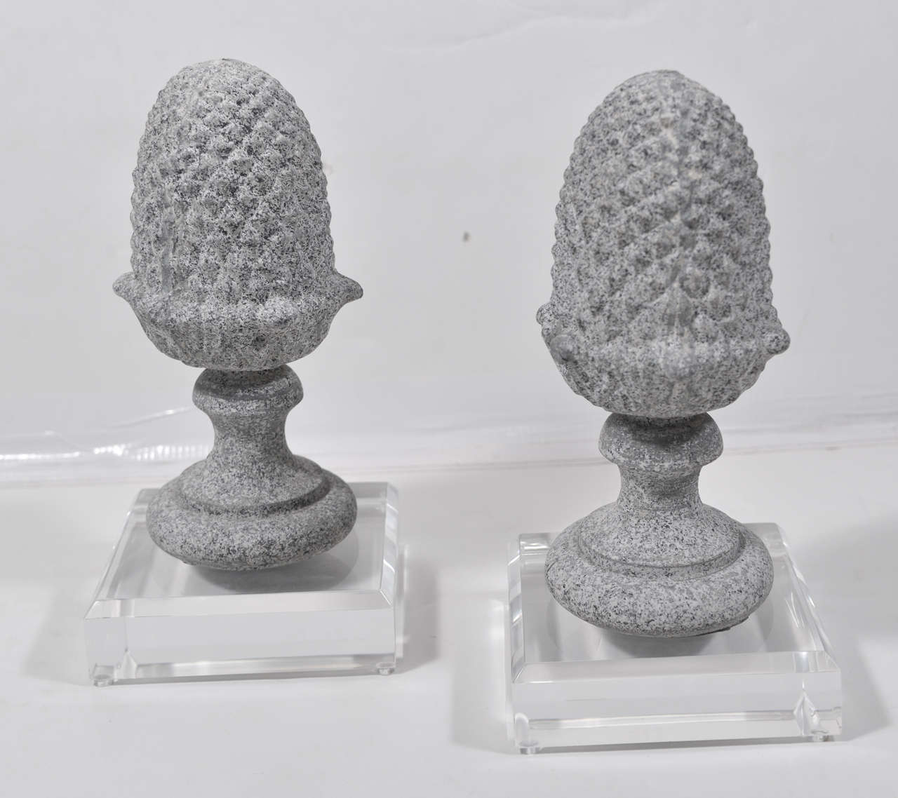 19th Century Pair of Weathered Zinc Finials
