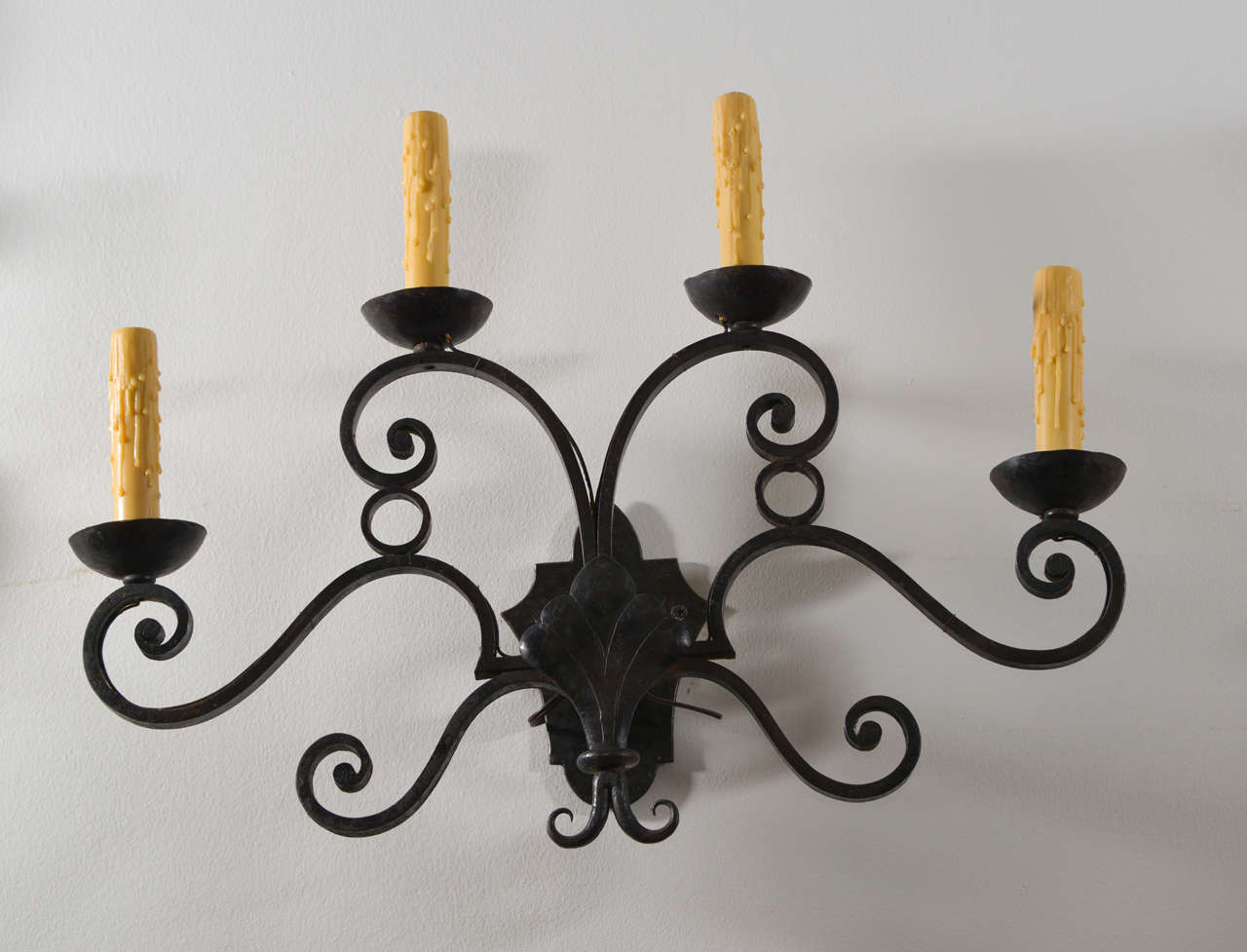 Pair of 19th Century Iron Sconces For Sale 5