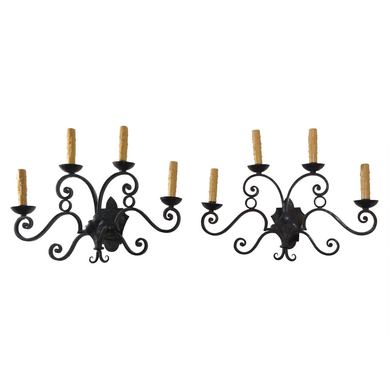 Pair of 19th Century Iron Sconces