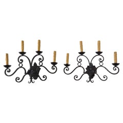 Pair of 19th Century Iron Sconces