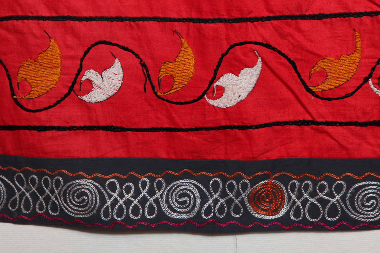 Vintage Red Turkish Suzani Throw For Sale 2