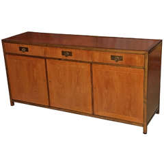 Mid-Century Michael Taylor for Baker Console with Brass Hardware.