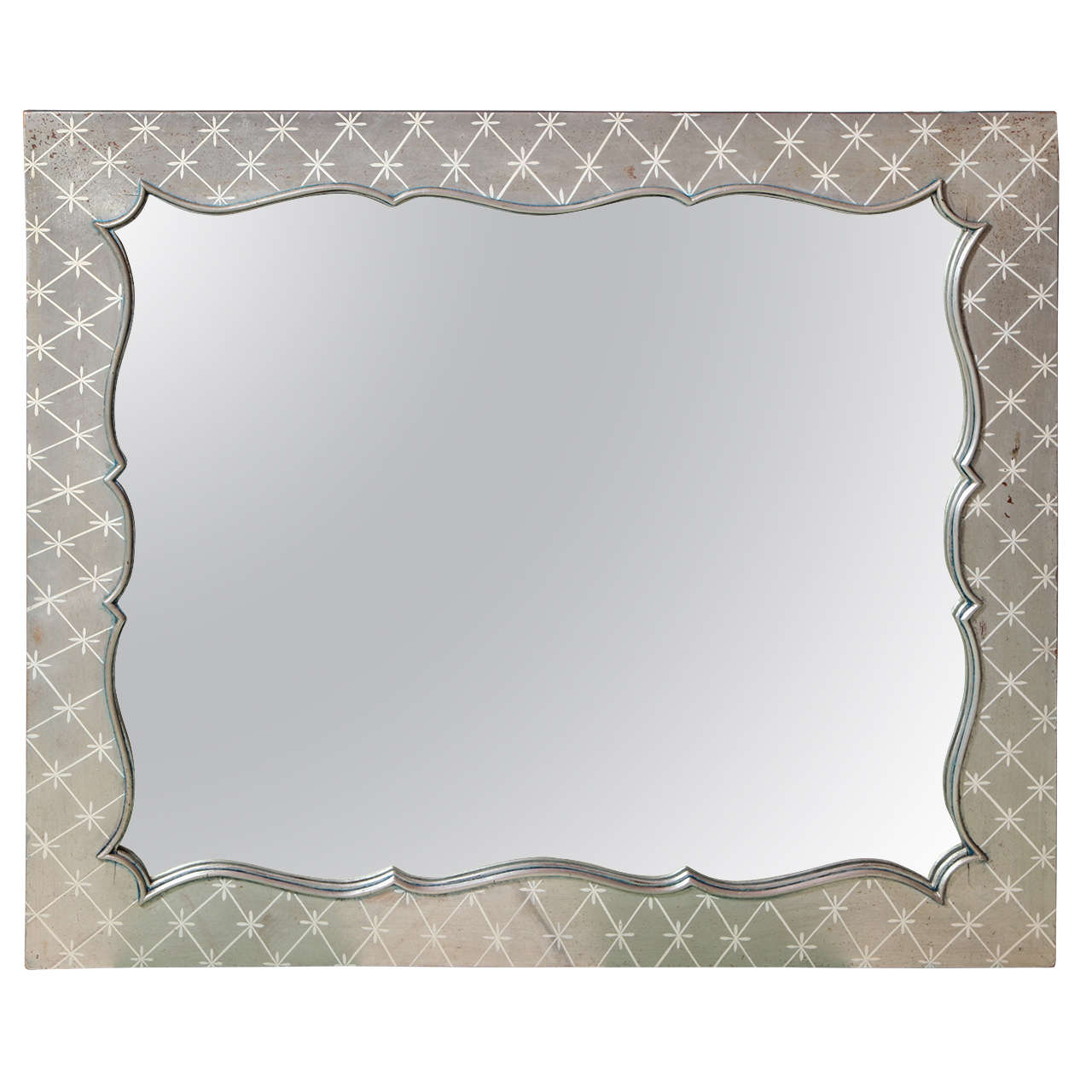 Hollywood Regency Mirror in the Style of William Haines, 1940s For Sale