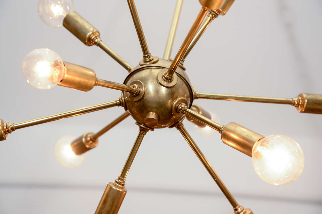 Mid-Century Modern Vintage Sputnik Brass Light Fixture