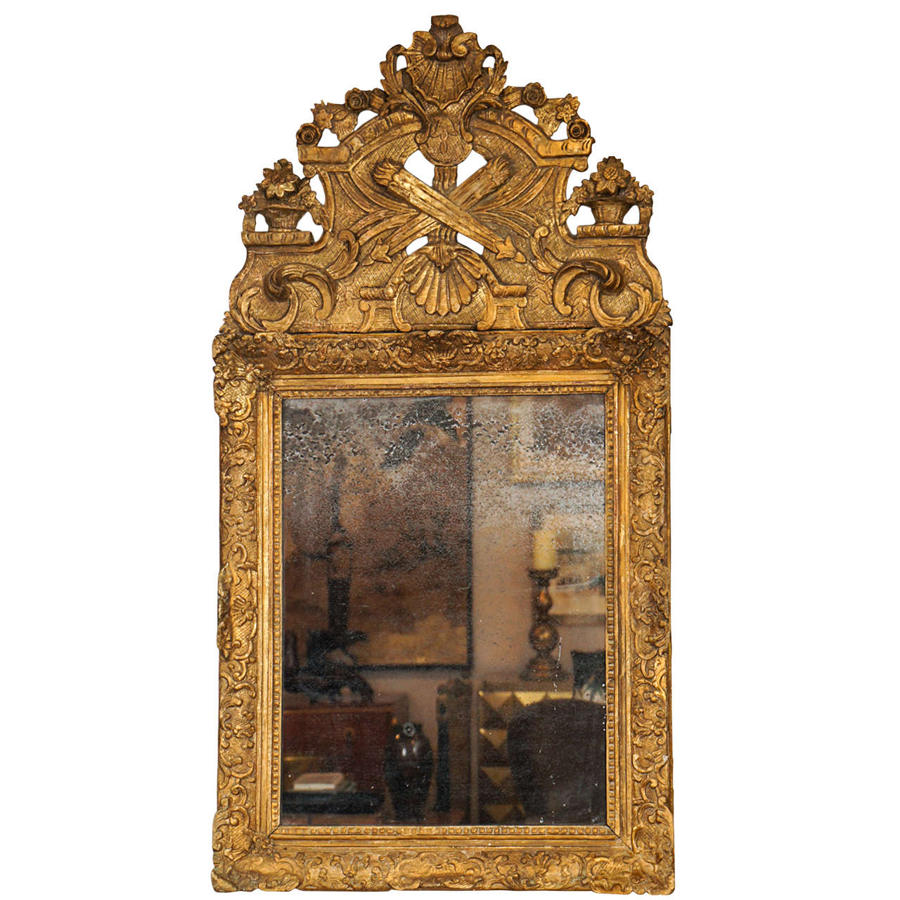 Louis XIV Giltwood Mirror