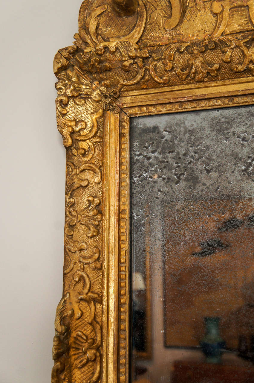Baroque Louis XIV Giltwood Mirror