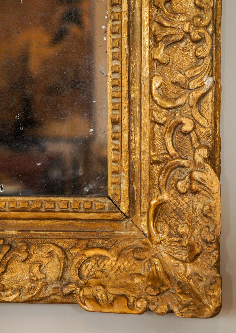 French Louis XIV Giltwood Mirror
