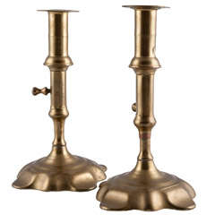 Antique Pair brass candlesticks 