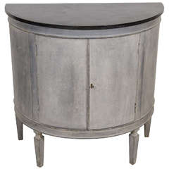 Painted French Demi-Lune Two-Door Cabinet