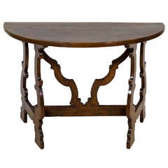 Italian 17th Century Walnut Demi-Lune