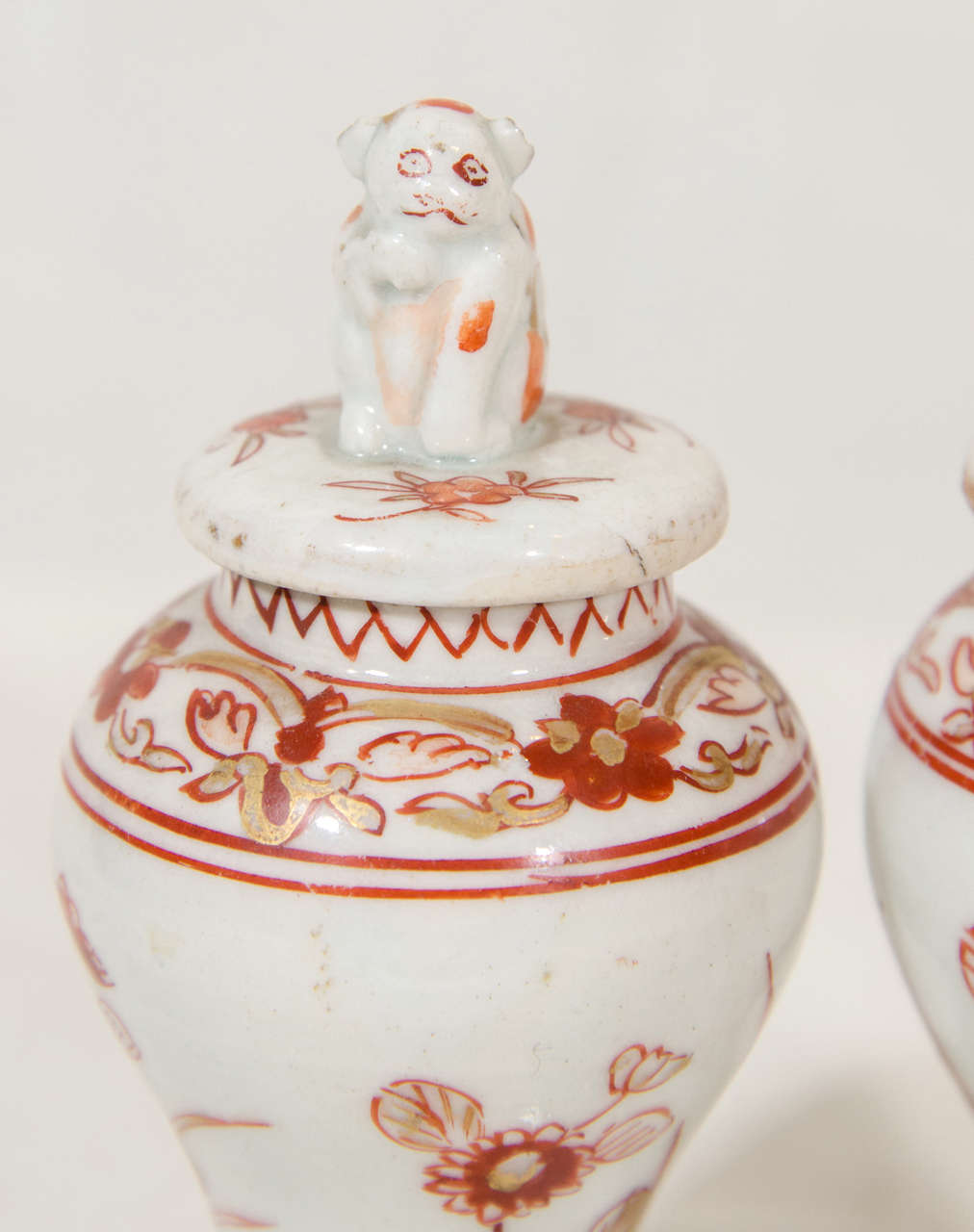 18th Century and Earlier Five-Piece Miniature Japanese Porcelain Garniture