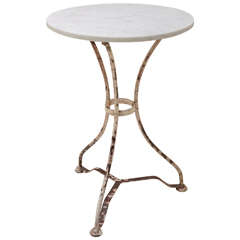 French 19th Cent. Marble Top Iron Bistro Table