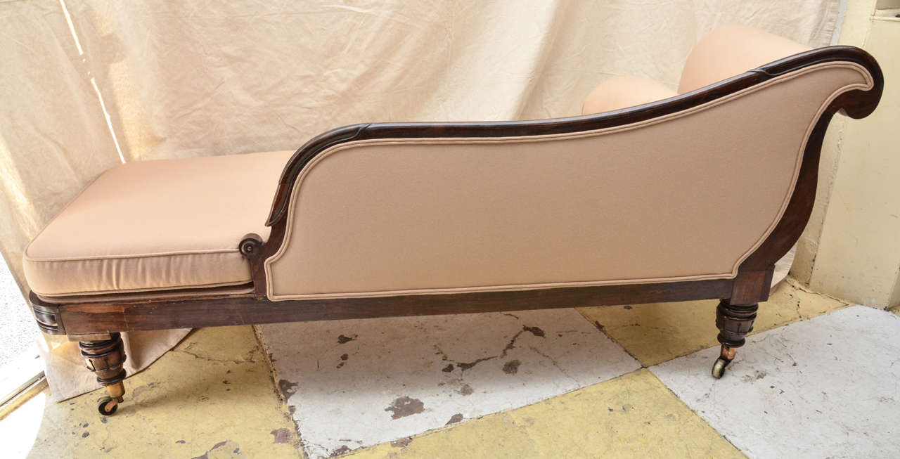 19th Century English Rosewood Framed William IV Recamier / Chaise Lounge