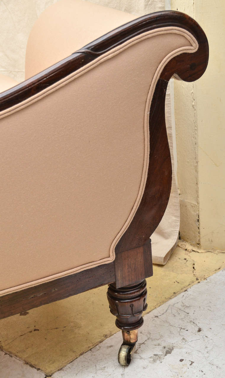 English Rosewood Framed William IV Recamier / Chaise Lounge 1