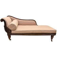 English Rosewood Framed William IV Recamier / Chaise Lounge