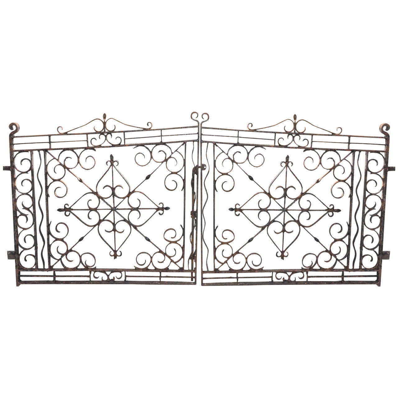 Pair of English 19th Century Wrought Iron Gates