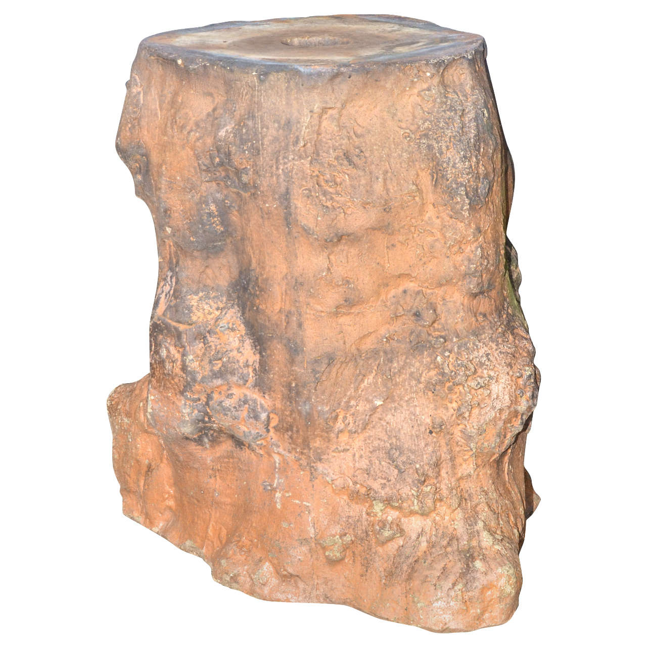 English 19th Cent. Salt Glaze Pottery Tree Trunk Pedestal For Sale