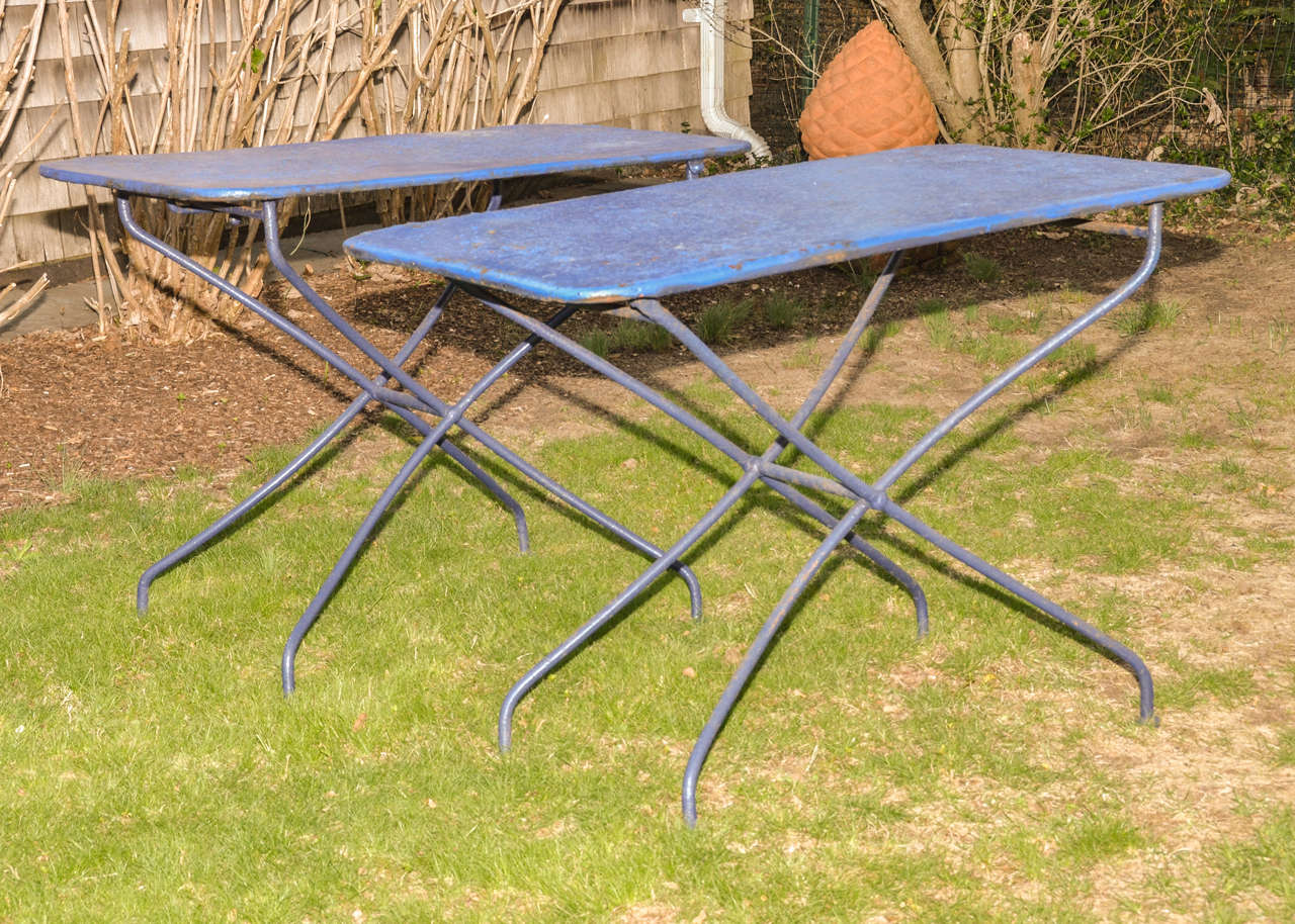 Two Similar French 19th Century Metal Garden Tables