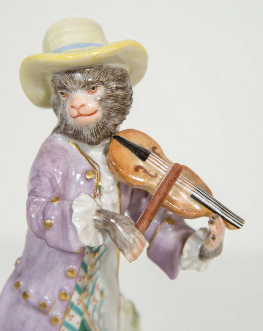 Rococo Meissen Porcelain Monkey Musician Figurine For Sale