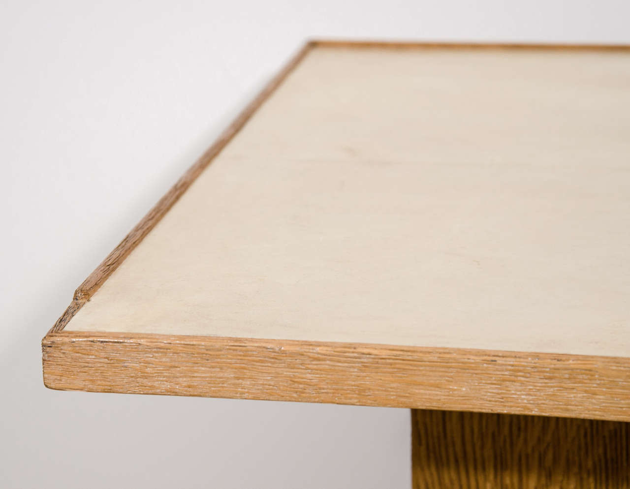 Pair of French Parchment and Cerused Oak Side Tables, Dupré-Lafon In Excellent Condition For Sale In New York, NY