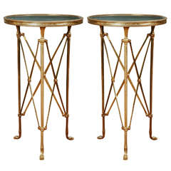 Beautiful Pair of Empire Style Pedestal Tables