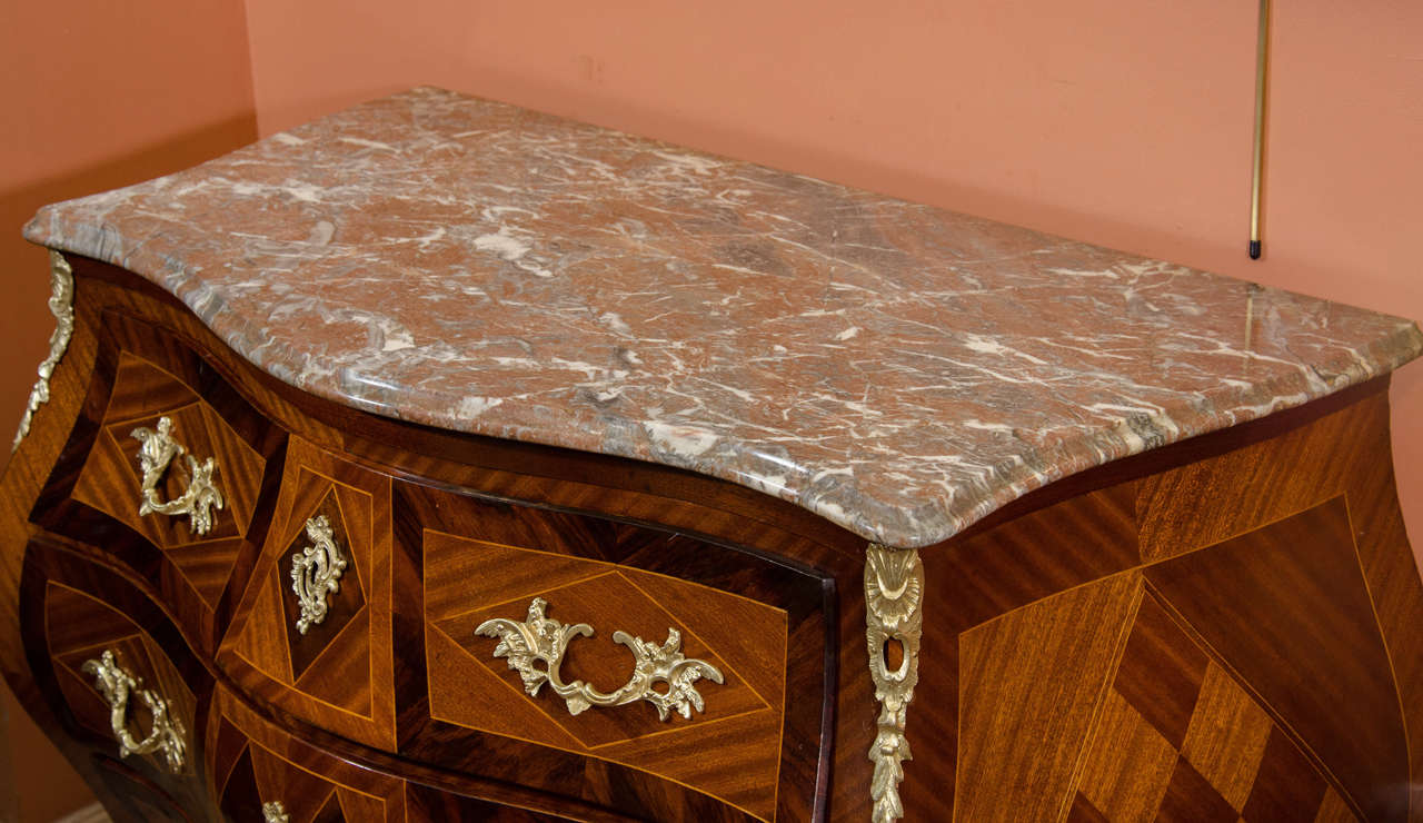 Pair of Swedish Marble-Top Commodes 1