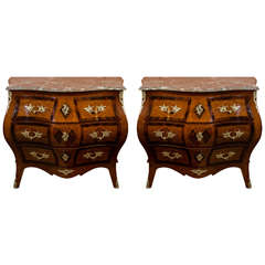 Pair of Swedish Marble-Top Commodes