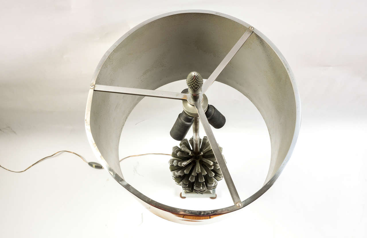 Elegant Bronze Pine Cone Lamp by Charles 1