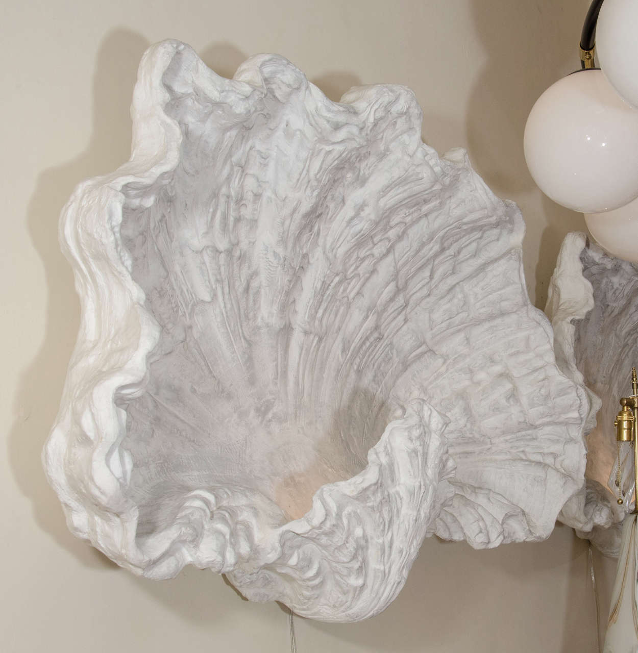 Pair of Monumental Sea Shell Sconces by Serge Roche In Good Condition In New York, NY