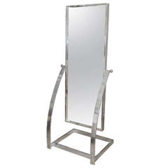 Retro Pivoting Aluminum Standing Mirror