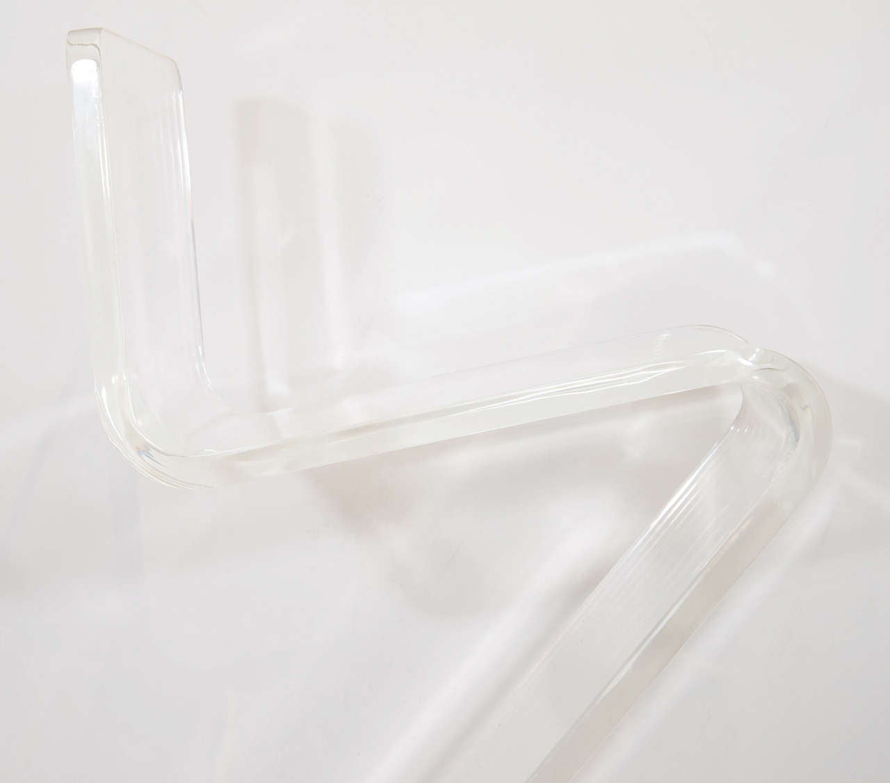 Mid-20th Century Set of Three Z Form Lucite Bar Stools by Gary Gutterman
