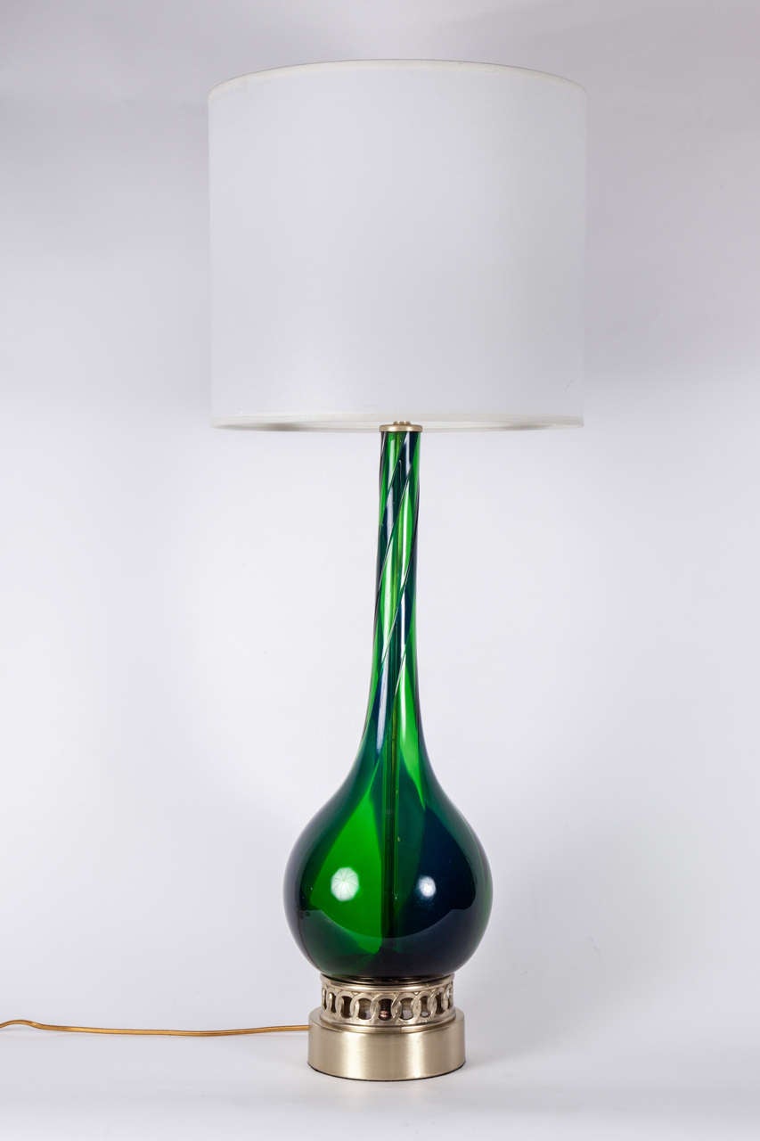 Emerald Green Murano Glass Lamps