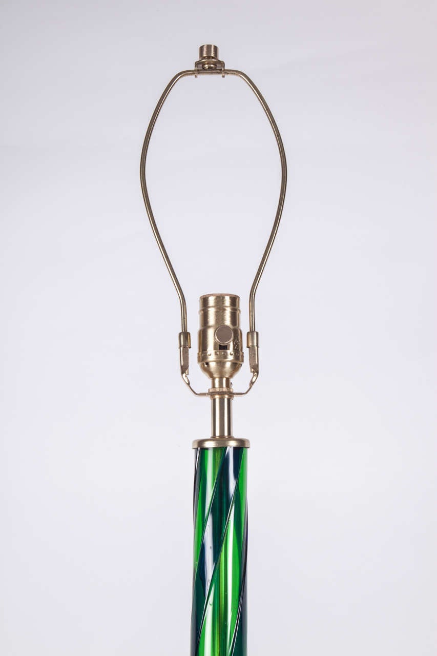 Modern Emerald Green Murano Glass Lamps