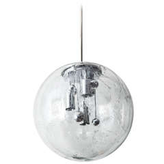 Extra Large Glass Globe Pendant by Doria, Two Available