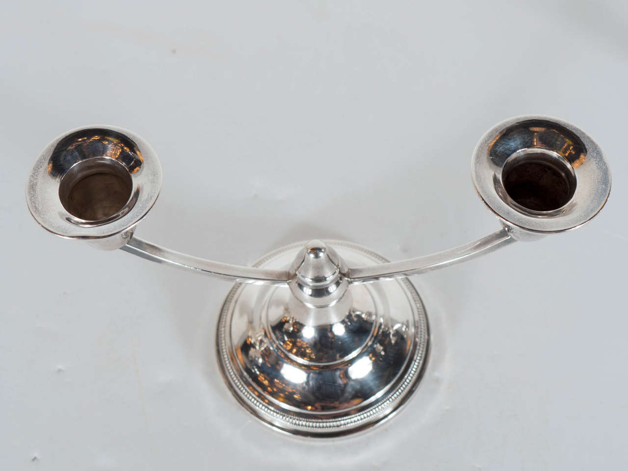 Stunning Art Deco Pair of Sterling Silver Candleholders 1