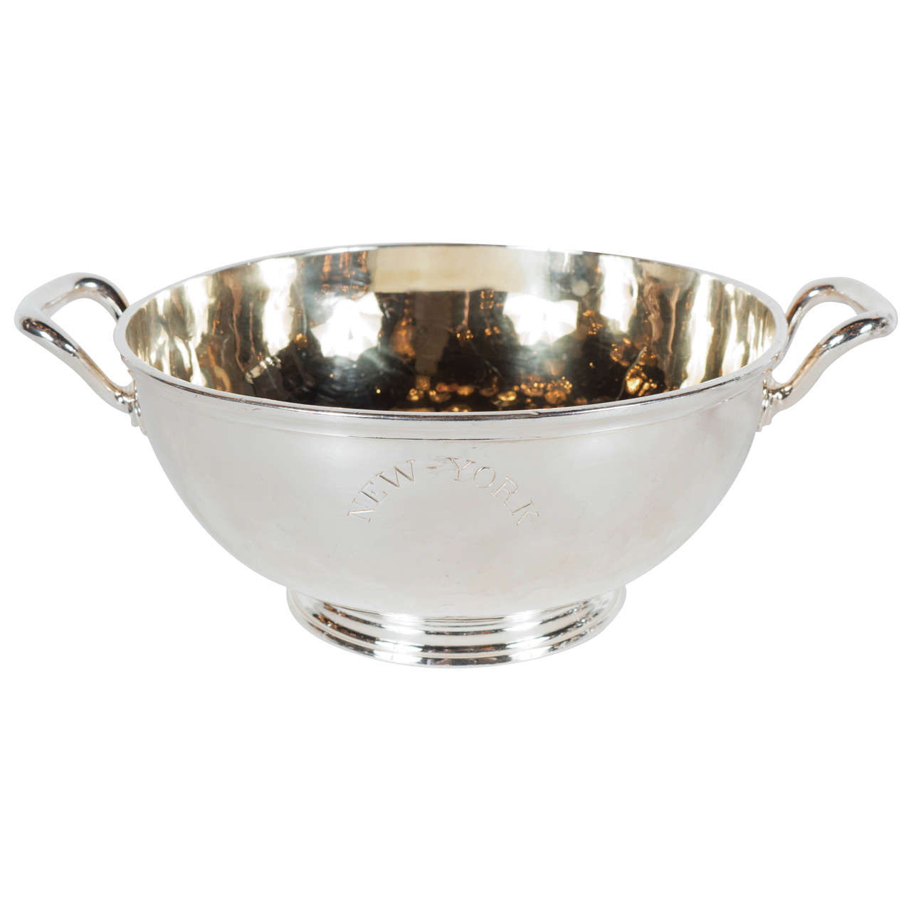 Gorgeous Art Deco Silver Plate and Gilt Bowl by Maison Christofle