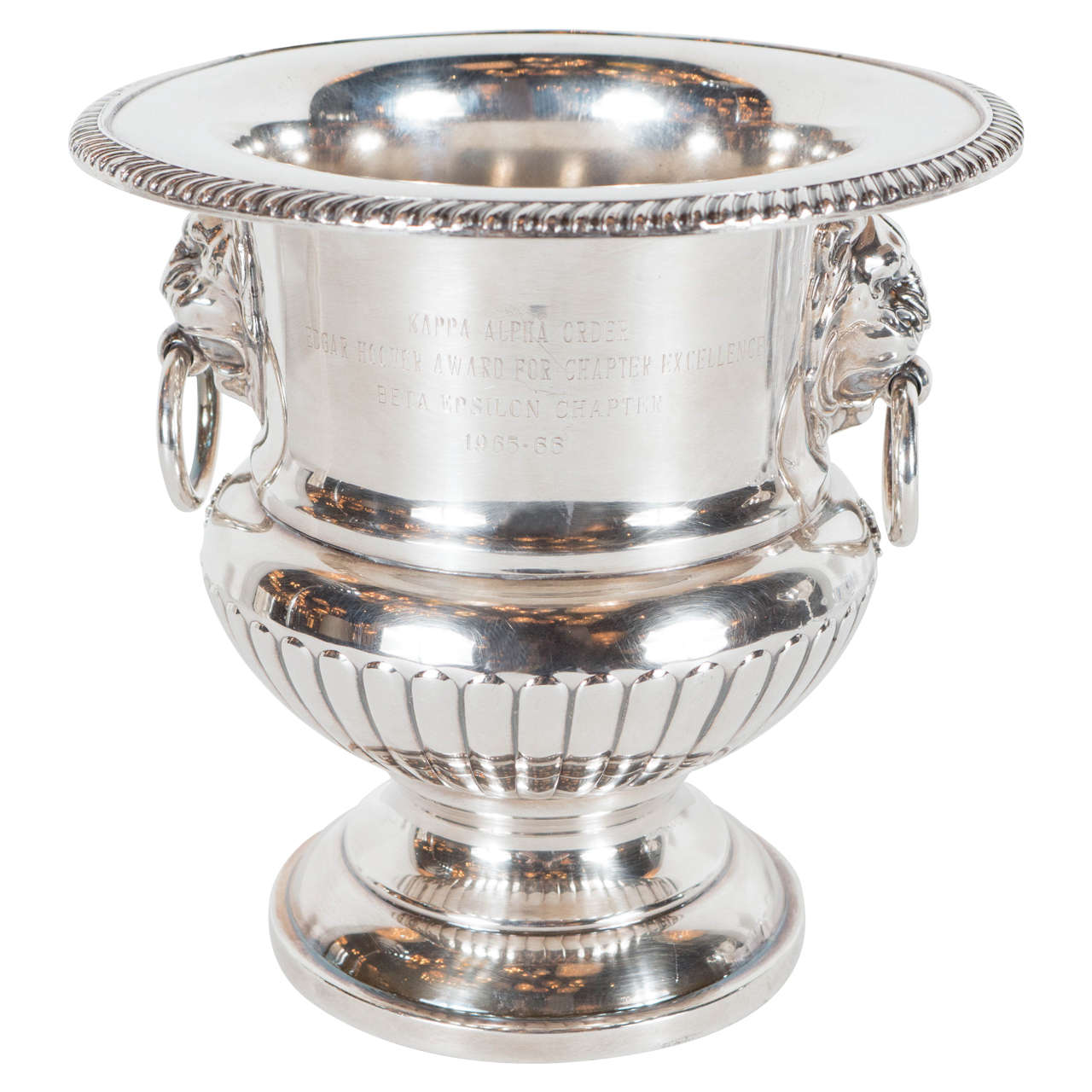 Neo-classical Beta Epsilon Chapter Silver Plate Trophy For J. Edgar Hoover award