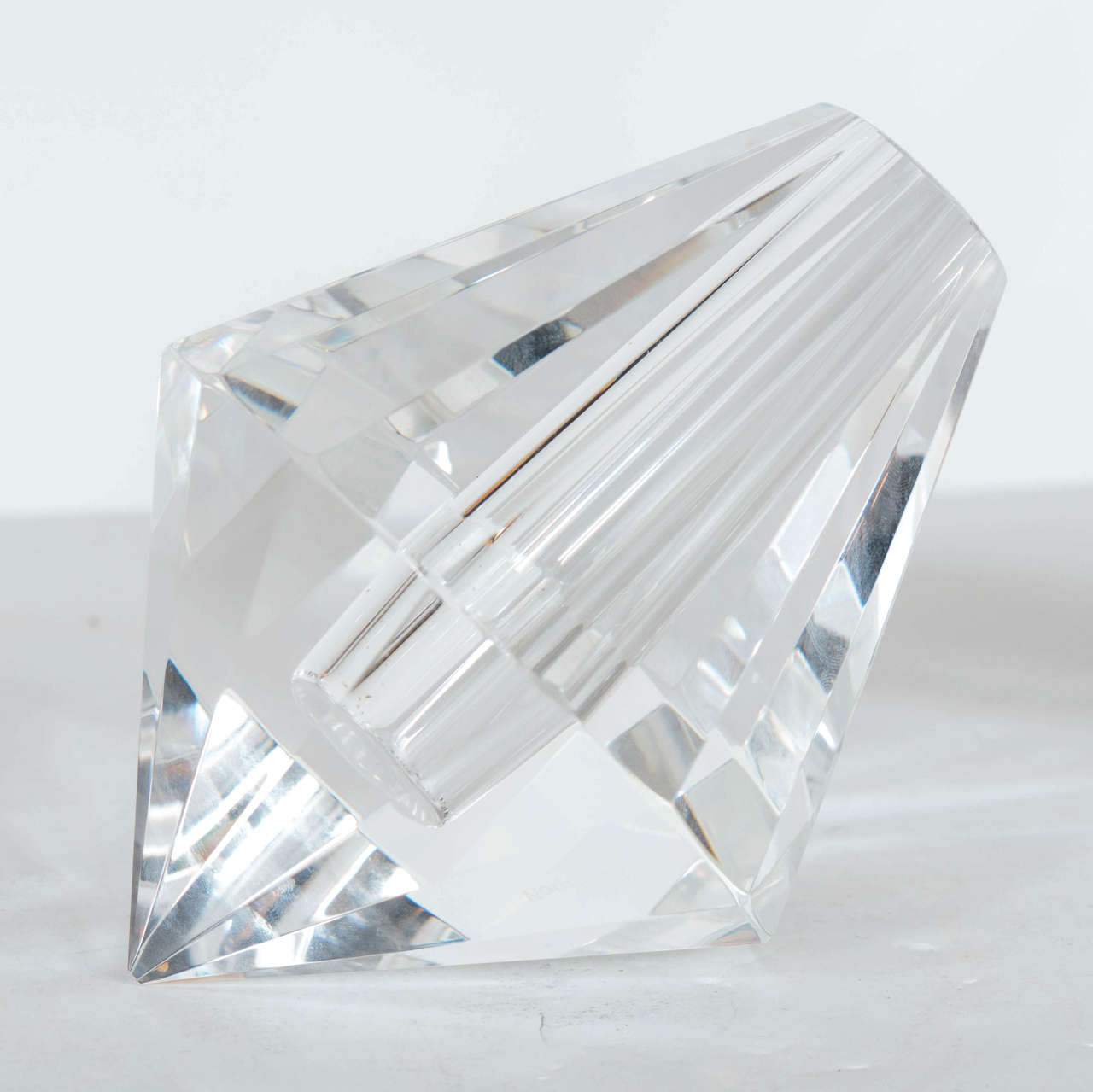 Stunning Set of Modernist Faceted Irish Crystal Bud Vases by Shannon 2