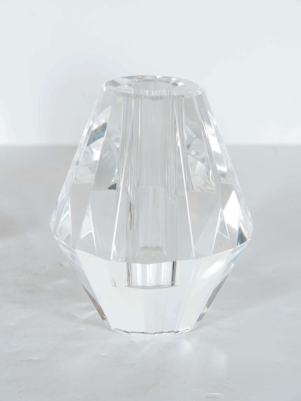 Stunning Set of Modernist Faceted Irish Crystal Bud Vases by Shannon 3